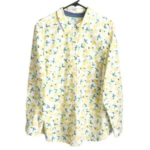 CHARTER Club Shirt Shop Lemon Print Relaxed Fit Button Down Shirt 20W